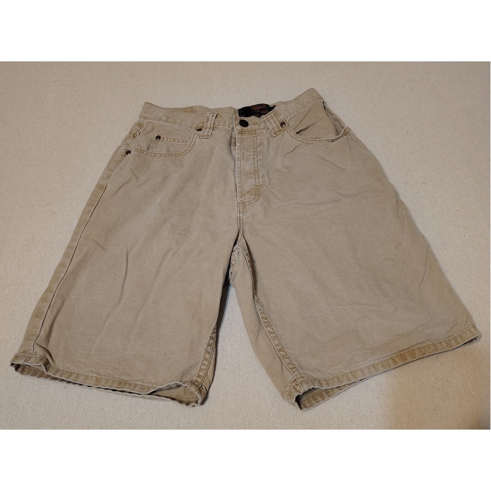 Vintage 80's Eddie Bauer Mens Khaki Cargo Shorts Made In USA Sz 30 Button Fly UU
